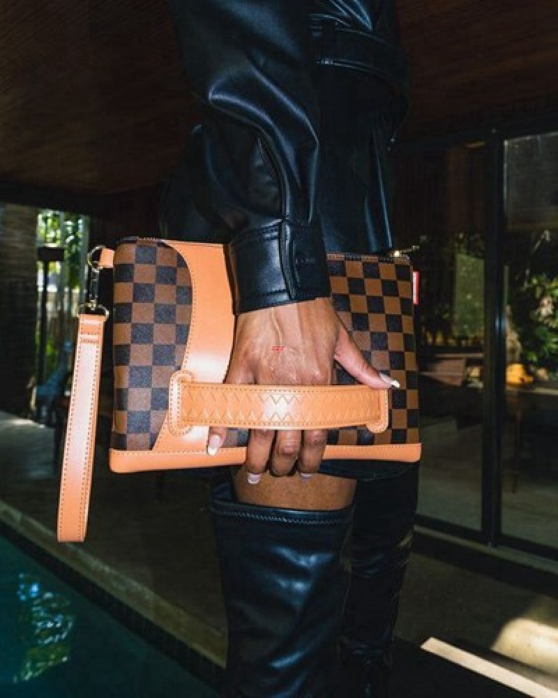 Brown Sprayground Henny Air To The Throne Crossover Clutch Bag | 91502-CBRJ