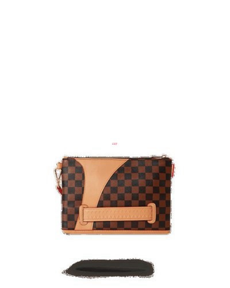 Brown Sprayground Henny Air To The Throne Crossover Clutch Bag | 91502-CBRJ