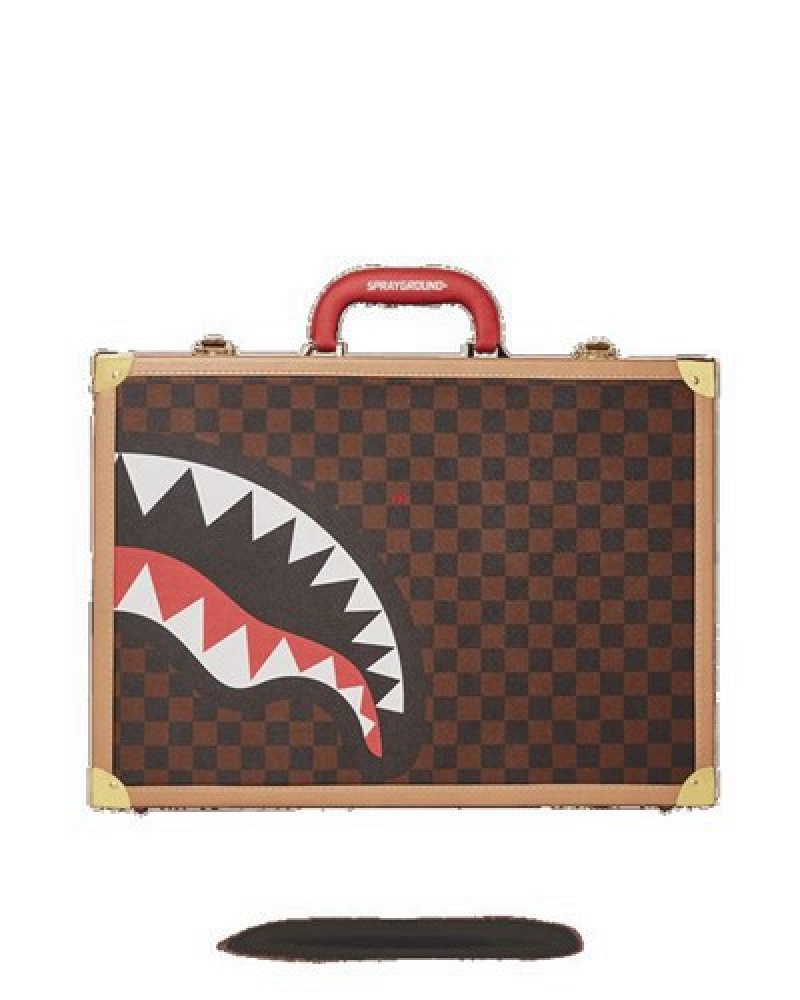 Brown Sprayground Henny Air To The Throne Attaché Briefcase | 52483-ZLIN