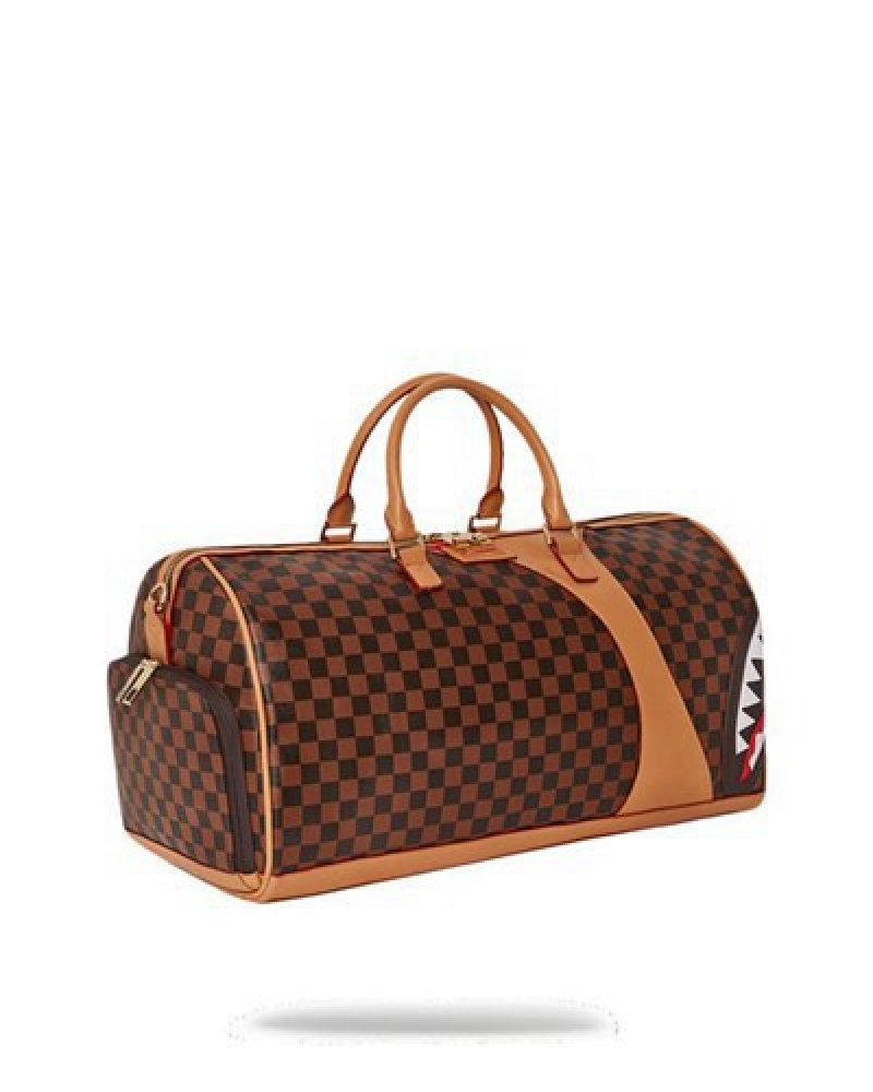 Brown Sprayground Henny Air To The Throne Duffle Bags | 49075-YANH