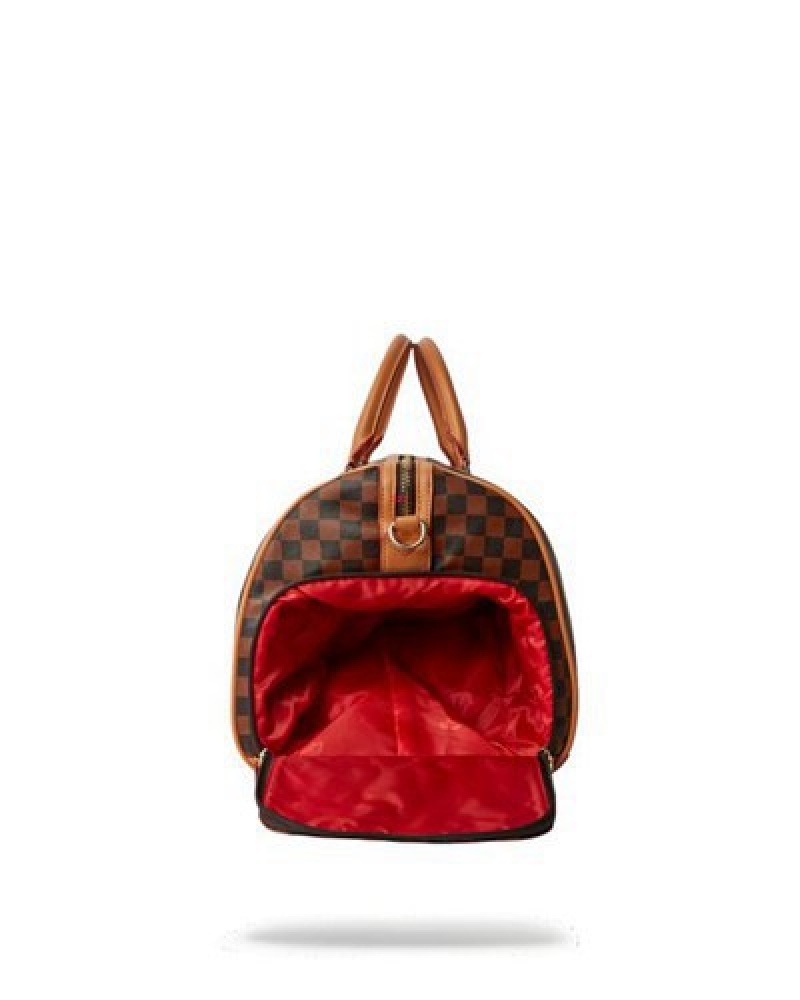 Brown Sprayground Henny Air To The Throne Duffle Bags | 49075-YANH