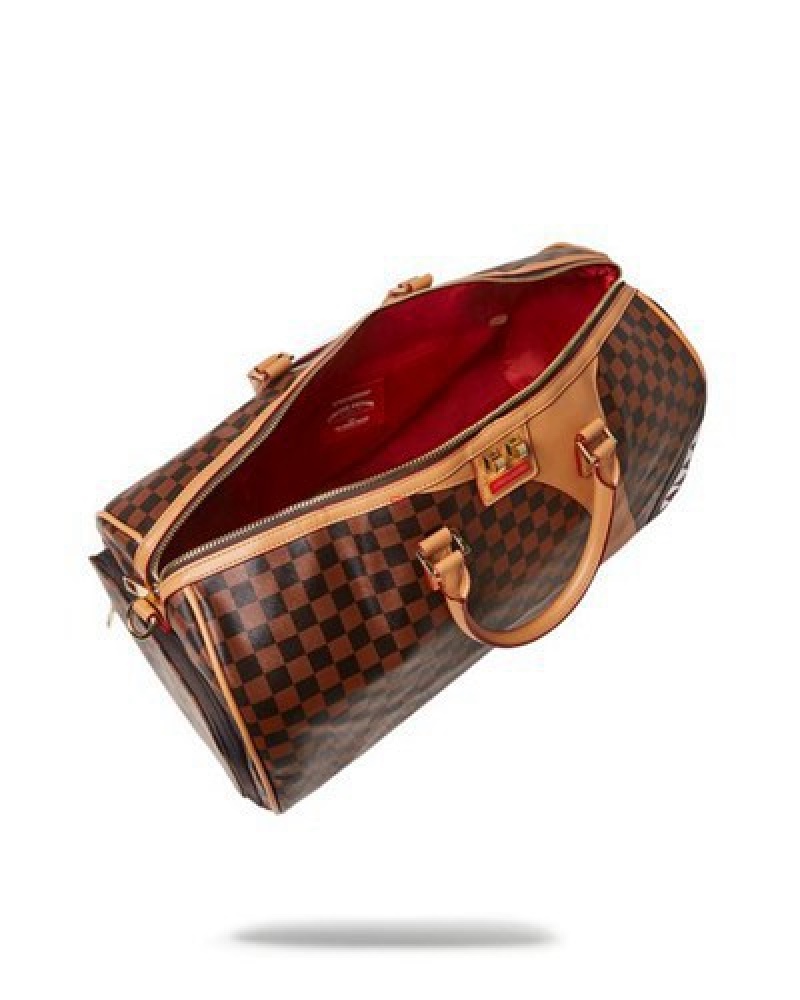 Brown Sprayground Henny Air To The Throne Duffle Bags | 49075-YANH