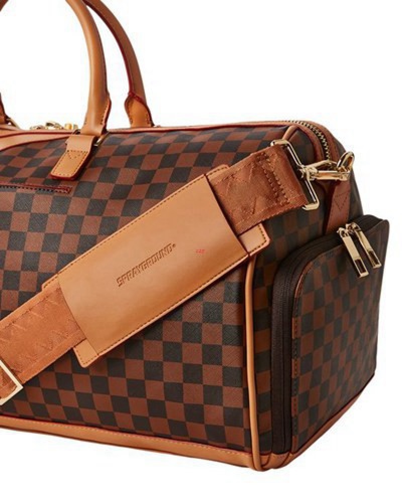 Brown Sprayground Henny Air To The Throne Duffle Bags | 49075-YANH