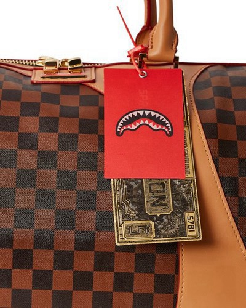 Brown Sprayground Henny Air To The Throne Duffle Bags | 49075-YANH