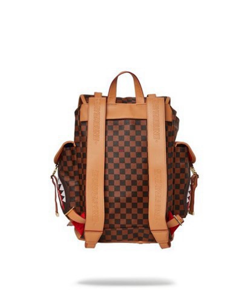 Brown Sprayground Henny Air To The Throne Monte Carlo Backpacks | 96128-PJOT