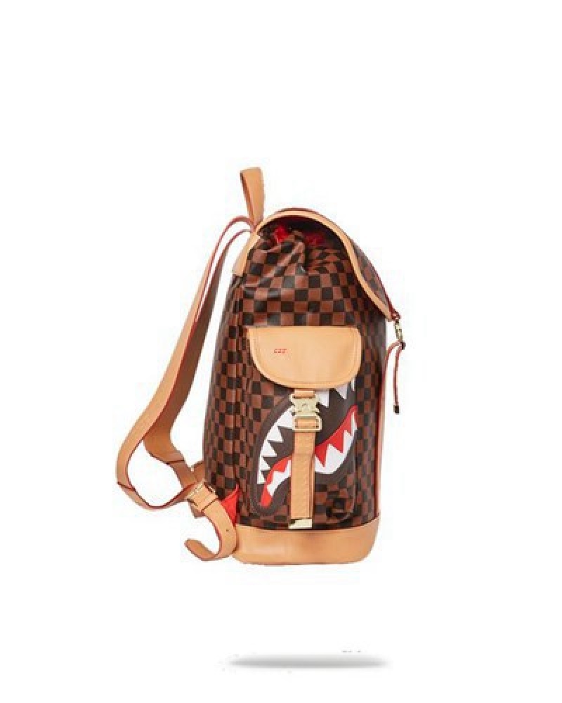 Brown Sprayground Henny Air To The Throne Monte Carlo Backpacks | 96128-PJOT