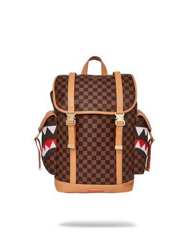 Brown Sprayground Henny Air To The Throne Monte Carlo Backpacks | 96128-PJOT