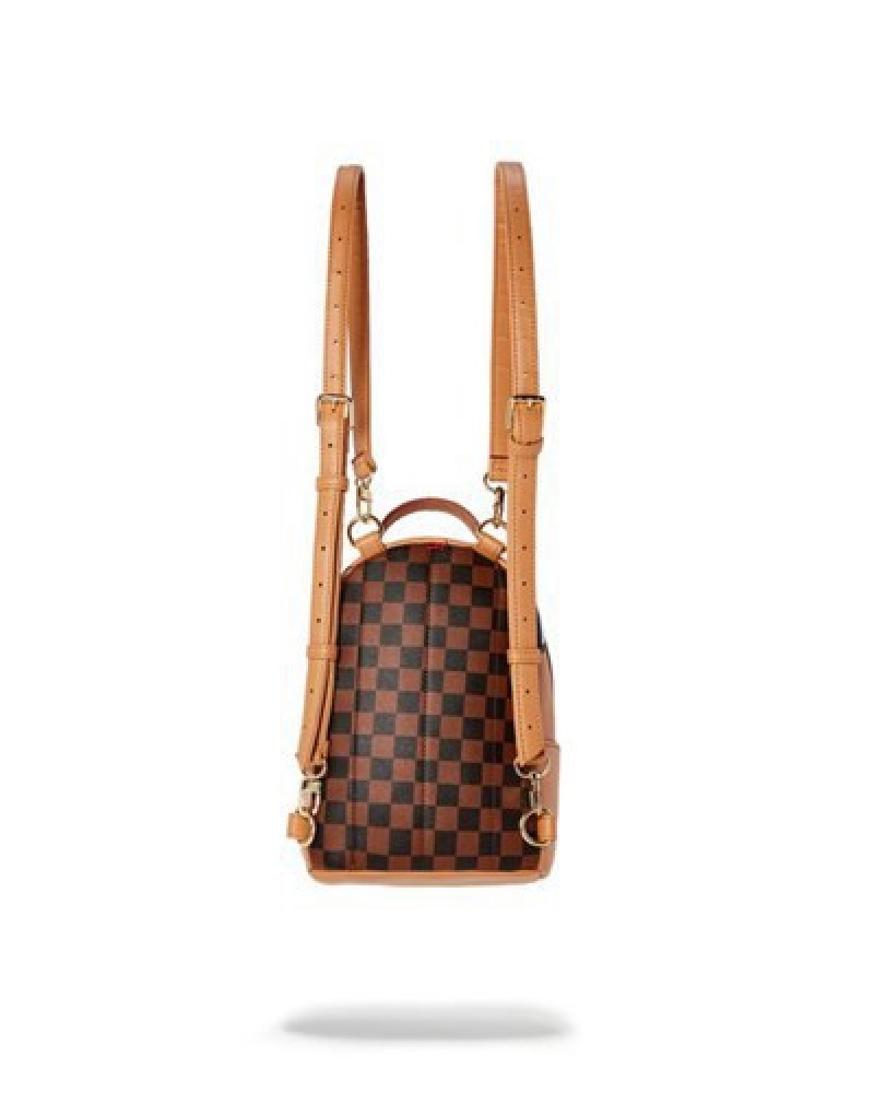 Brown Sprayground Henny Air To The Throne Quattro Backpacks | 67925-WEKR