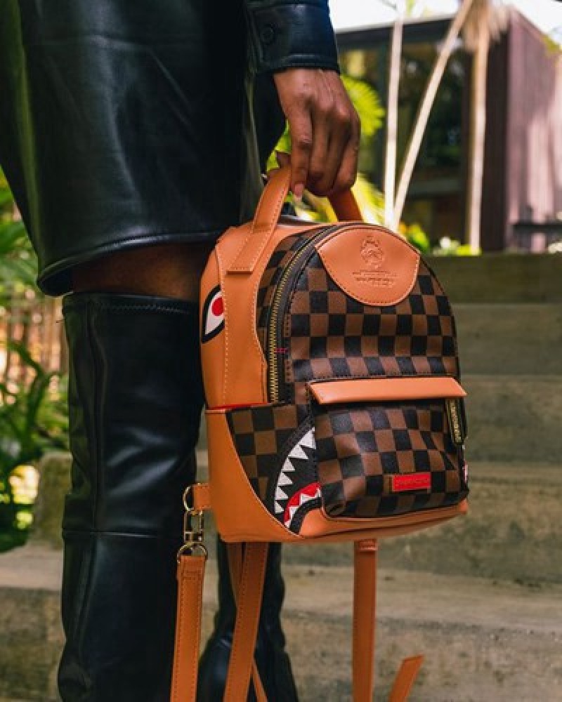 Brown Sprayground Henny Air To The Throne Quattro Backpacks | 67925-WEKR