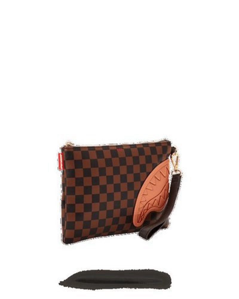 Brown Sprayground Henny Crossover Clutch Bag | 28105-GHRS