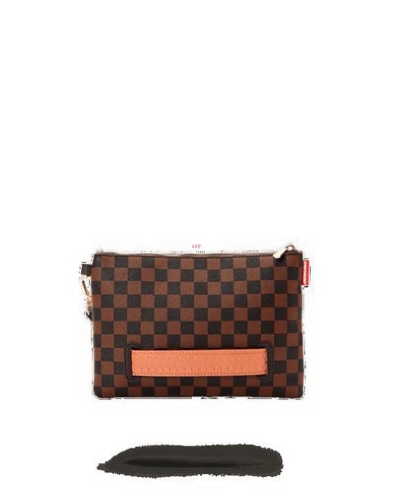 Brown Sprayground Henny Crossover Clutch Bag | 28105-GHRS