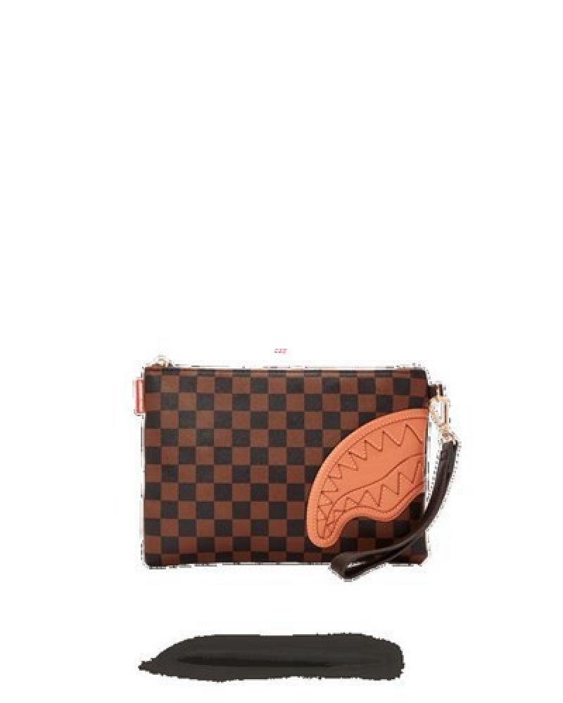 Brown Sprayground Henny Crossover Clutch Bag | 28105-GHRS