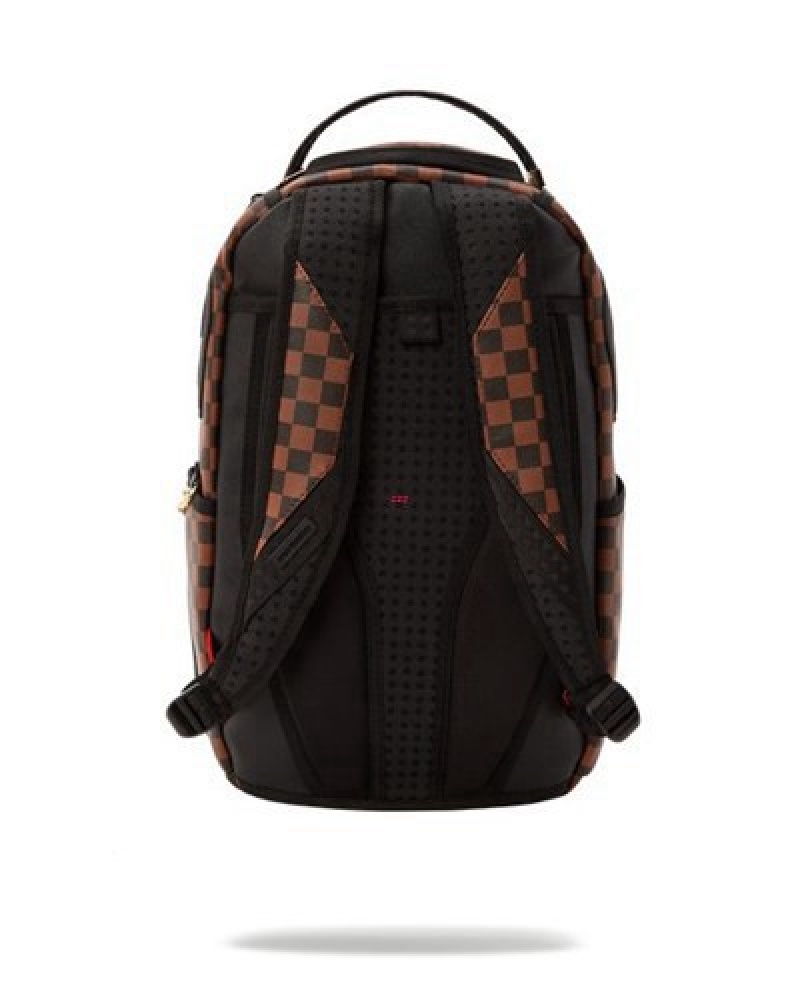 Brown Sprayground Henny Lock Sharks In Paris (Dlxv) Backpacks | 79104-DYMP