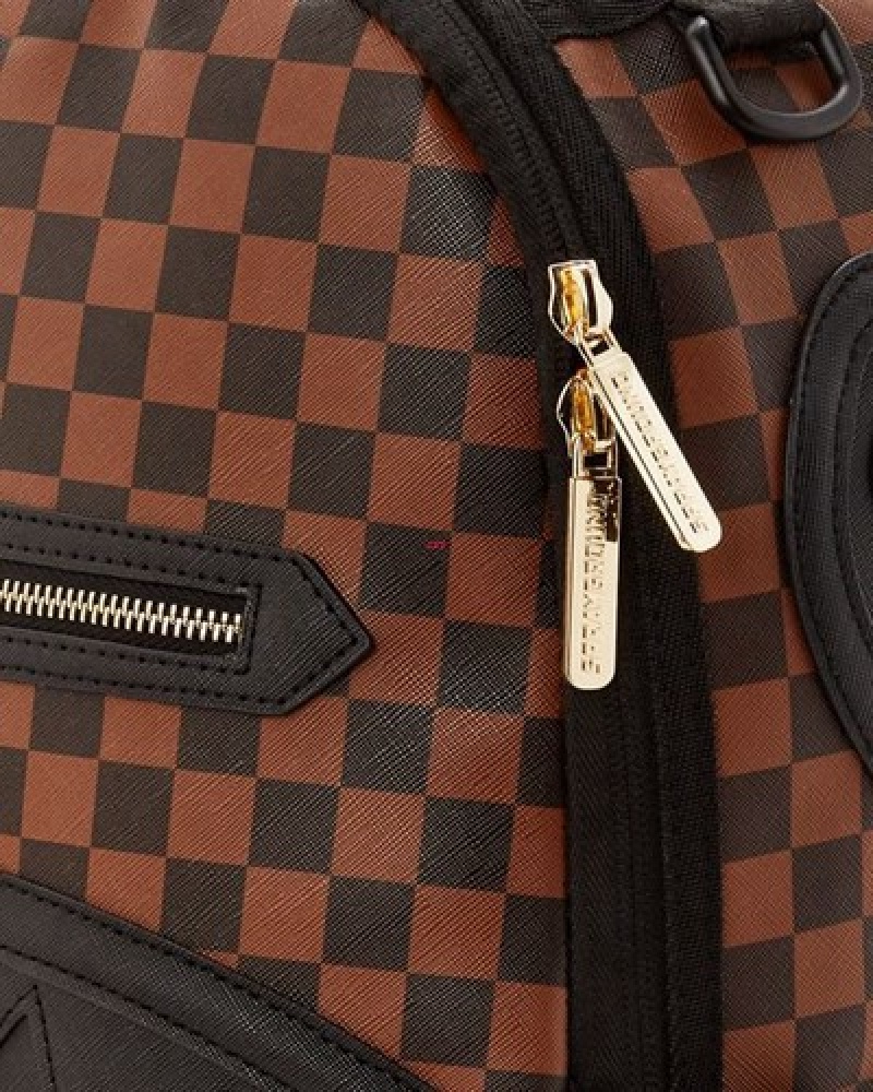 Brown Sprayground Henny Lock Sharks In Paris (Dlxv) Backpacks | 79104-DYMP