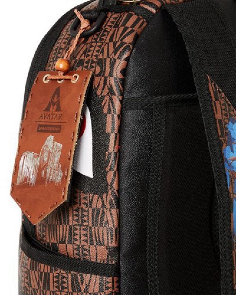 Brown Sprayground Jake And Neytiri Sharks In Pandora Backpacks | 31465-HVTE