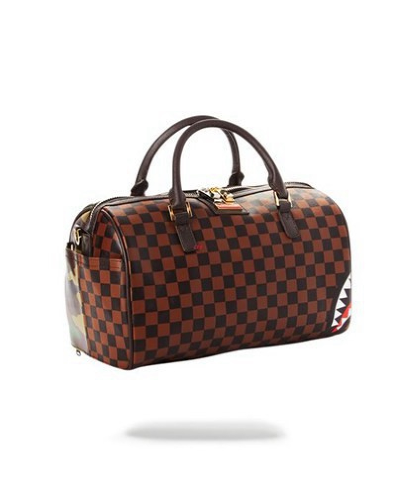 Brown Sprayground Jungle Paris Mini Duffle Bags | 70492-EFPN