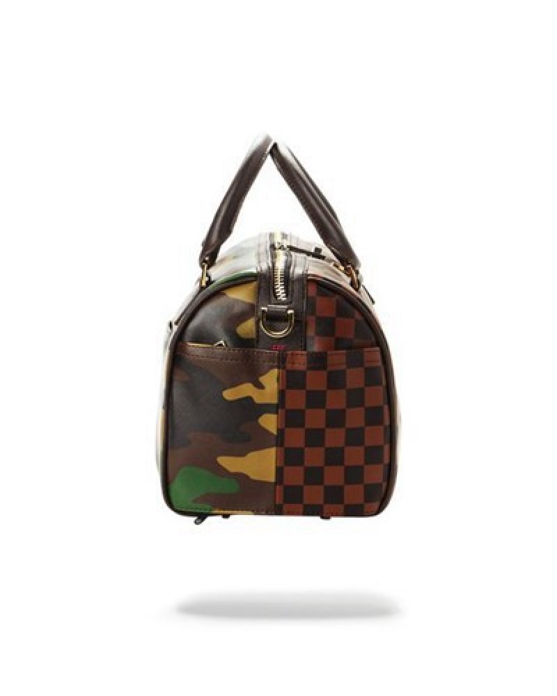 Brown Sprayground Jungle Paris Mini Duffle Bags | 70492-EFPN