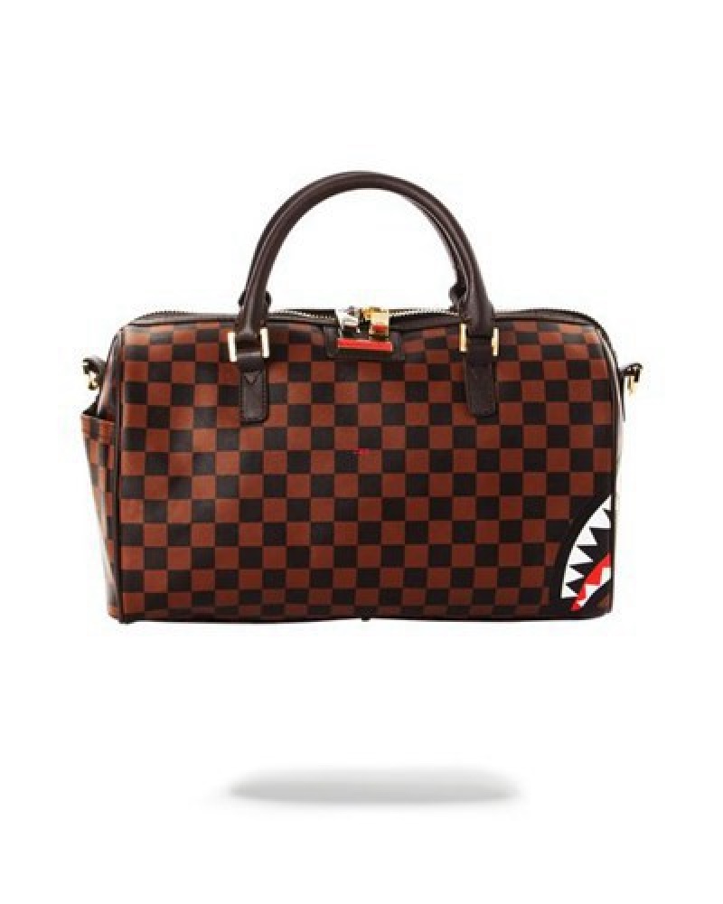 Brown Sprayground Jungle Paris Mini Duffle Bags | 70492-EFPN