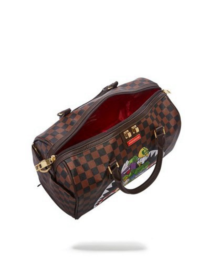 Brown Sprayground Money Chaser Mini Duffle Bags | 42917-ZSWB