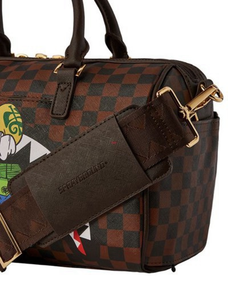 Brown Sprayground Money Chaser Mini Duffle Bags | 42917-ZSWB