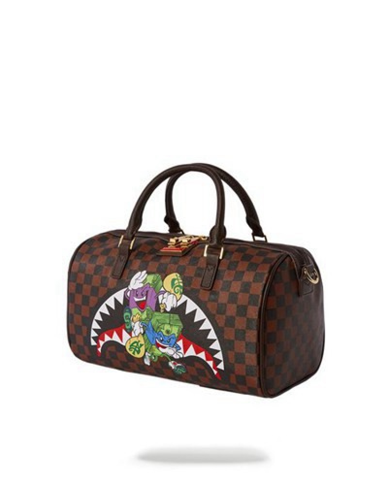 Brown Sprayground Money Chaser Mini Duffle Bags | 42917-ZSWB