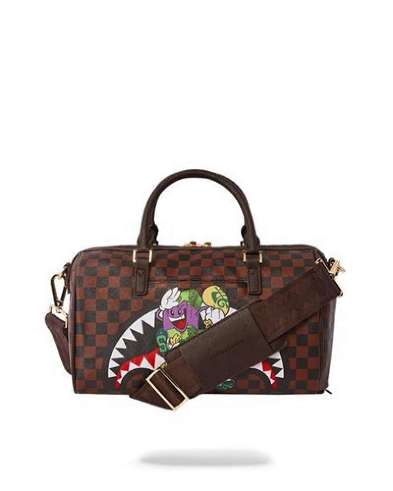 Brown Sprayground Money Chaser Mini Duffle Bags | 42917-ZSWB