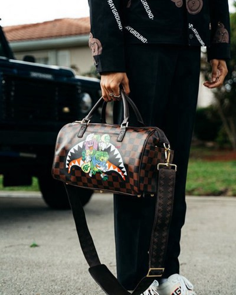 Brown Sprayground Money Chaser Mini Duffle Bags | 42917-ZSWB