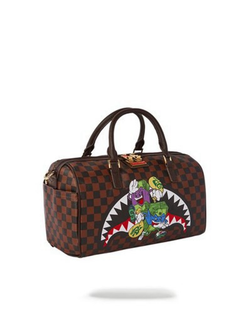 Brown Sprayground Money Chaser Mini Duffle Bags | 42917-ZSWB