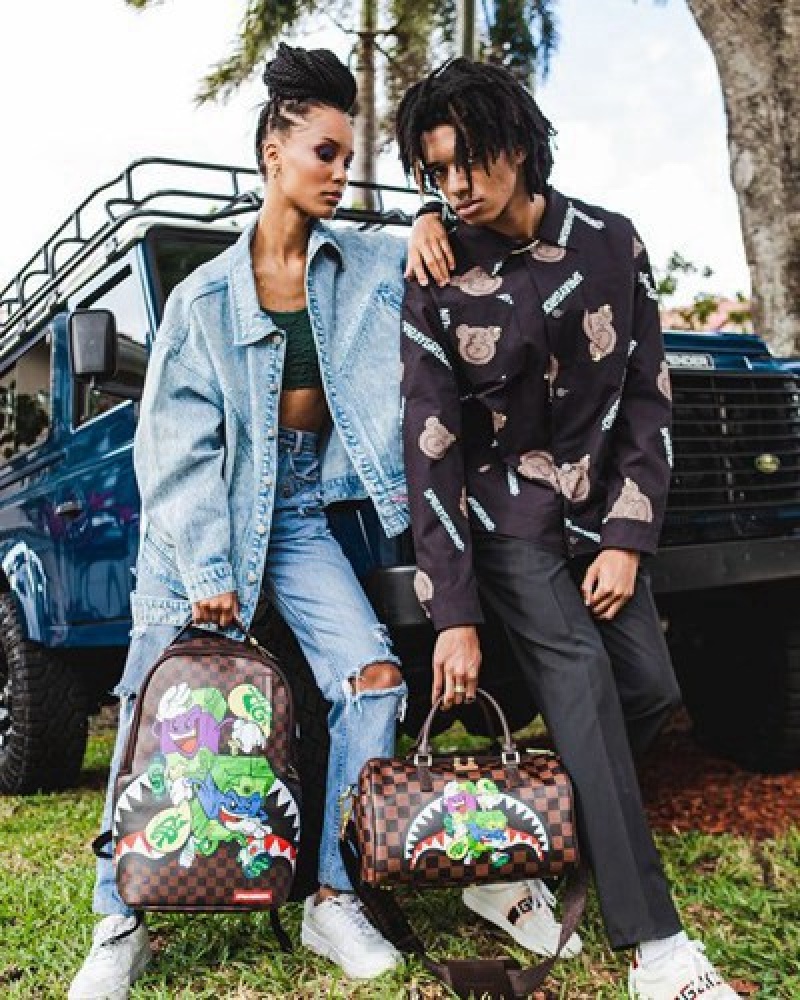 Brown Sprayground Money Chaser Mini Duffle Bags | 42917-ZSWB