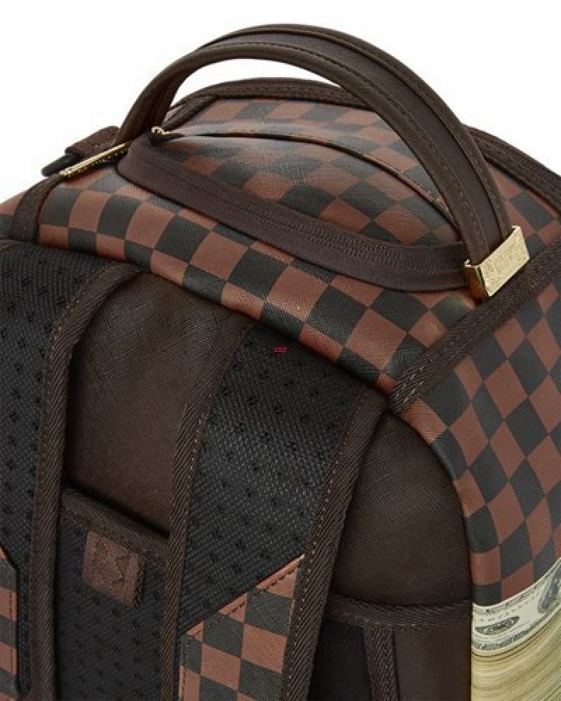 Brown Sprayground Money On The Run (Dlxv) Backpacks | 51890-KWPZ