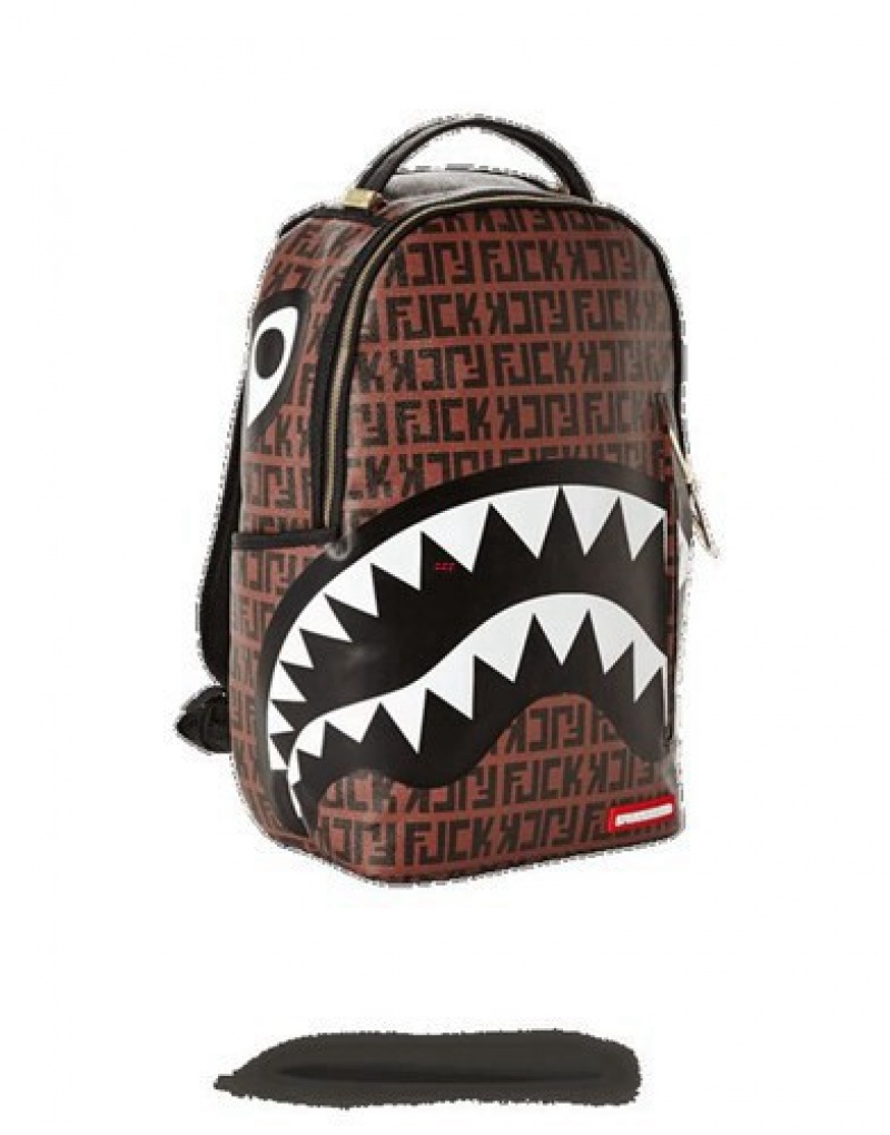 Brown Sprayground Offended Backpacks | 34560-KERI