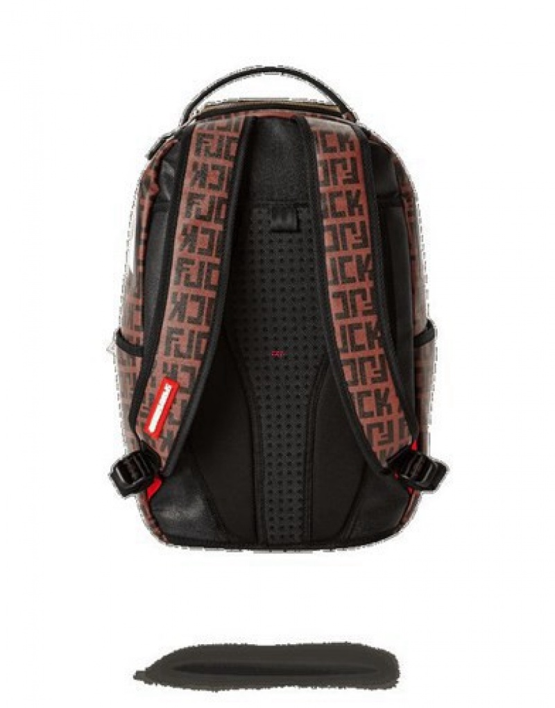 Brown Sprayground Offended Backpacks | 34560-KERI