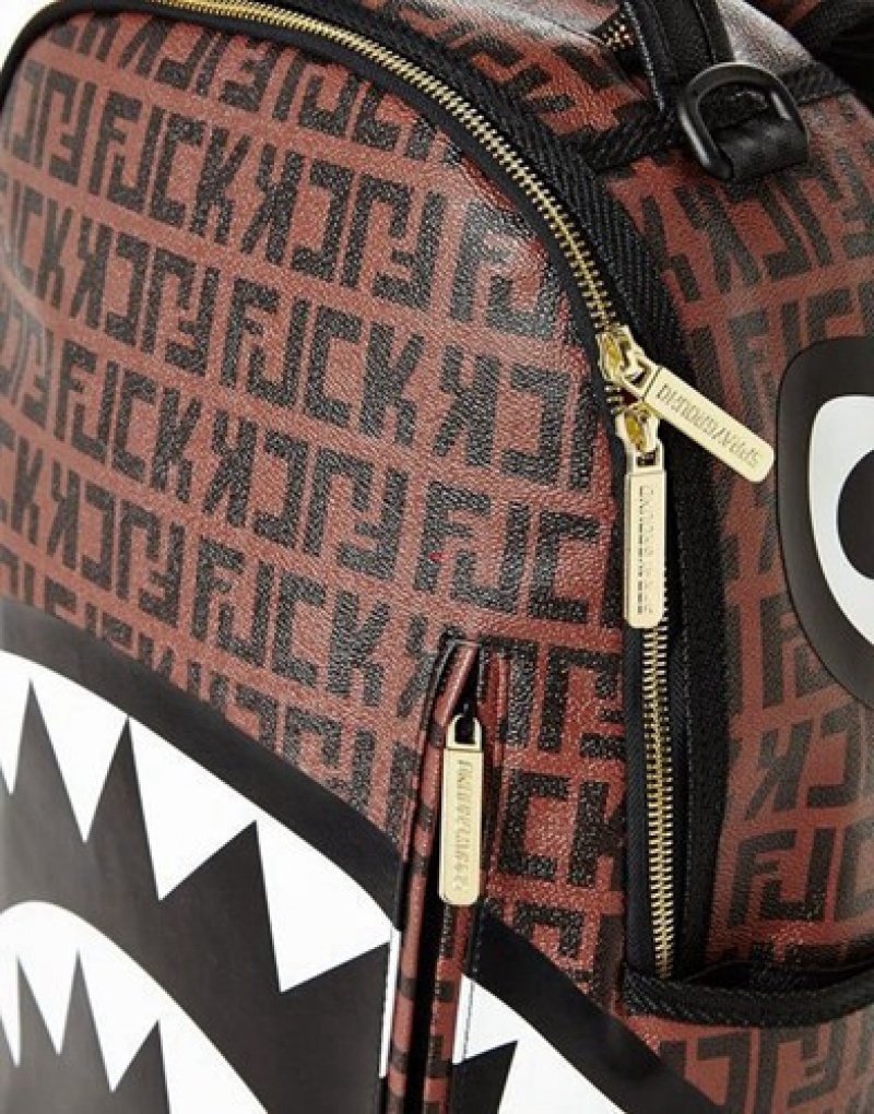 Brown Sprayground Offended Backpacks | 34560-KERI