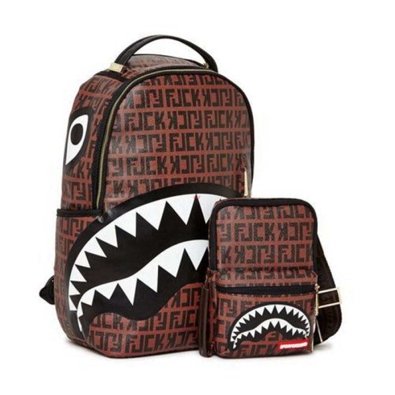 Brown Sprayground Offended Backpacks | 34560-KERI