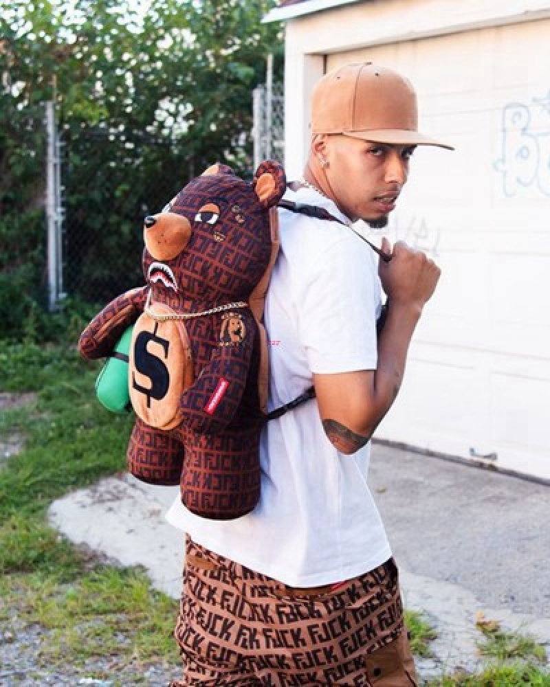 Brown Sprayground Offended Moneybear Teddybear Backpacks | 60918-HRNW