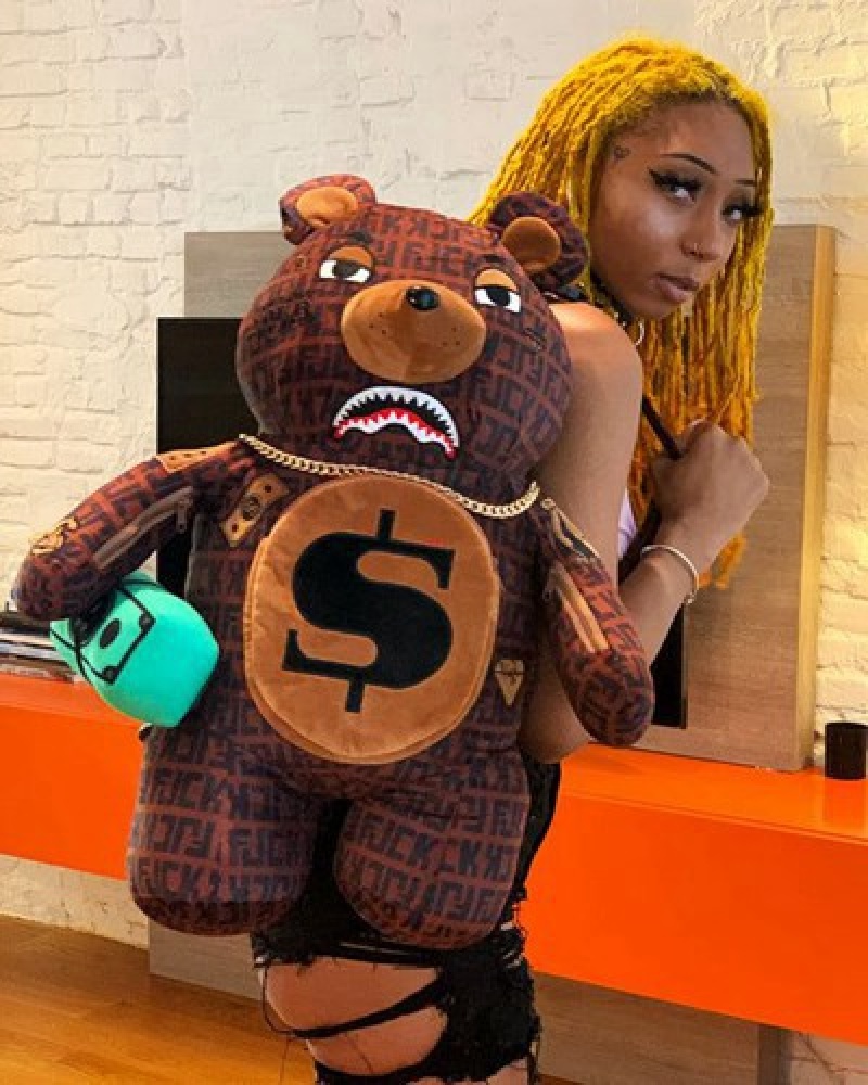 Brown Sprayground Offended Moneybear Teddybear Backpacks | 60918-HRNW