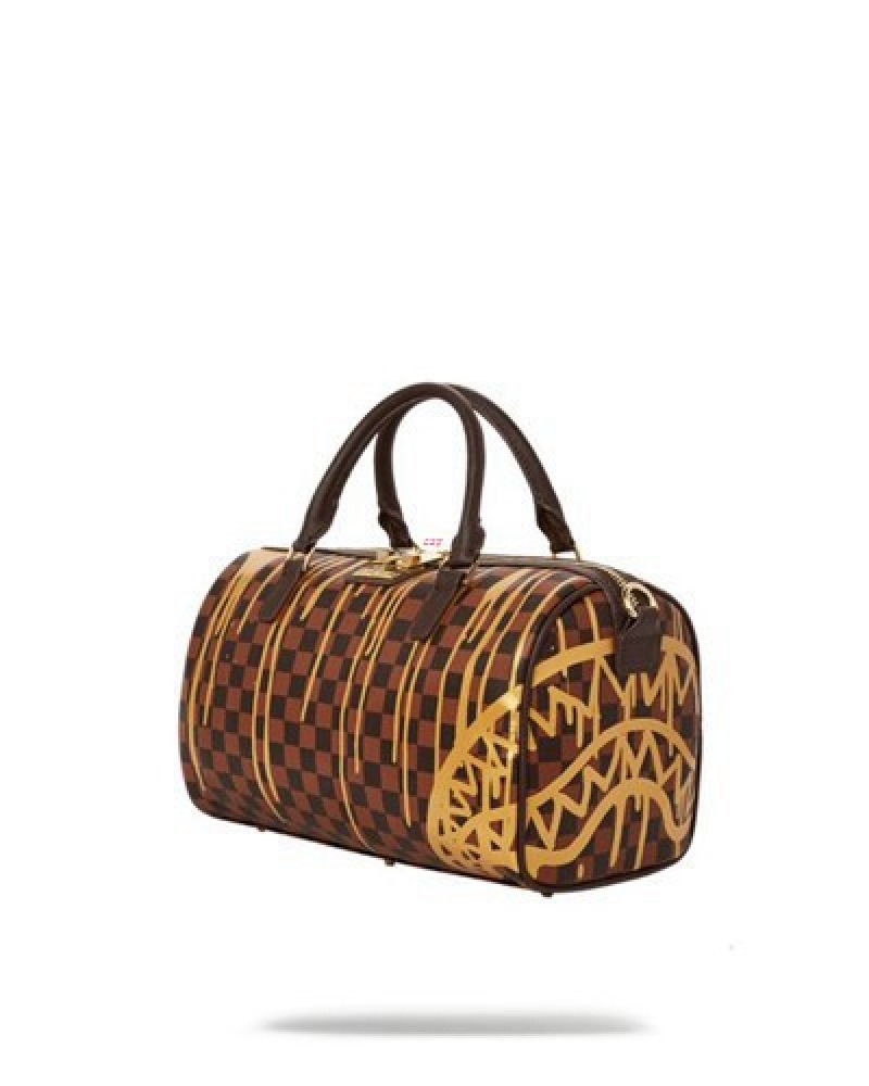 Brown Sprayground Paris Paint Mini Duffle Bags | 02687-COUA