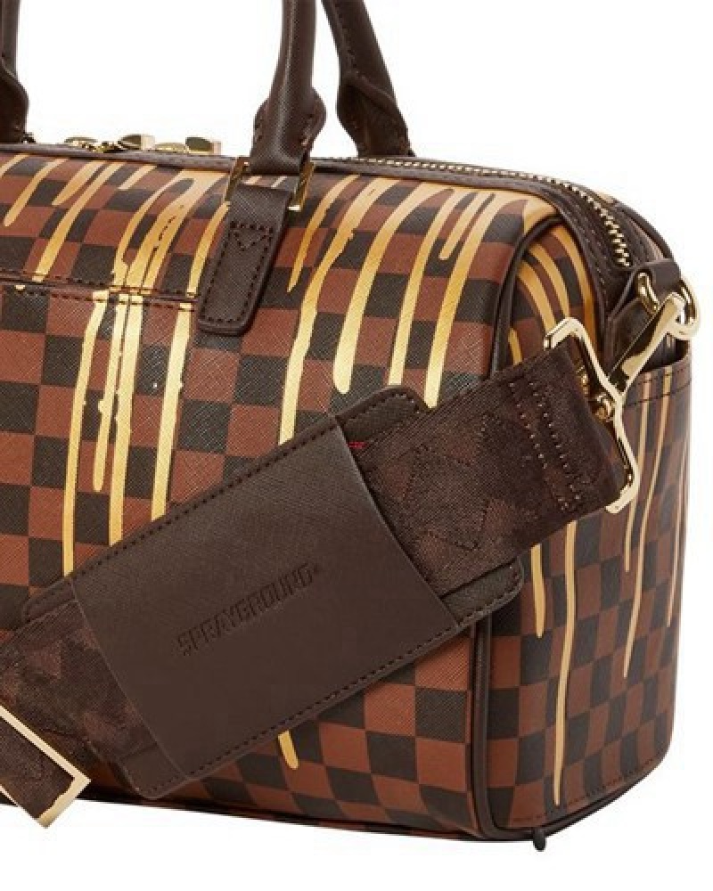 Brown Sprayground Paris Paint Mini Duffle Bags | 02687-COUA