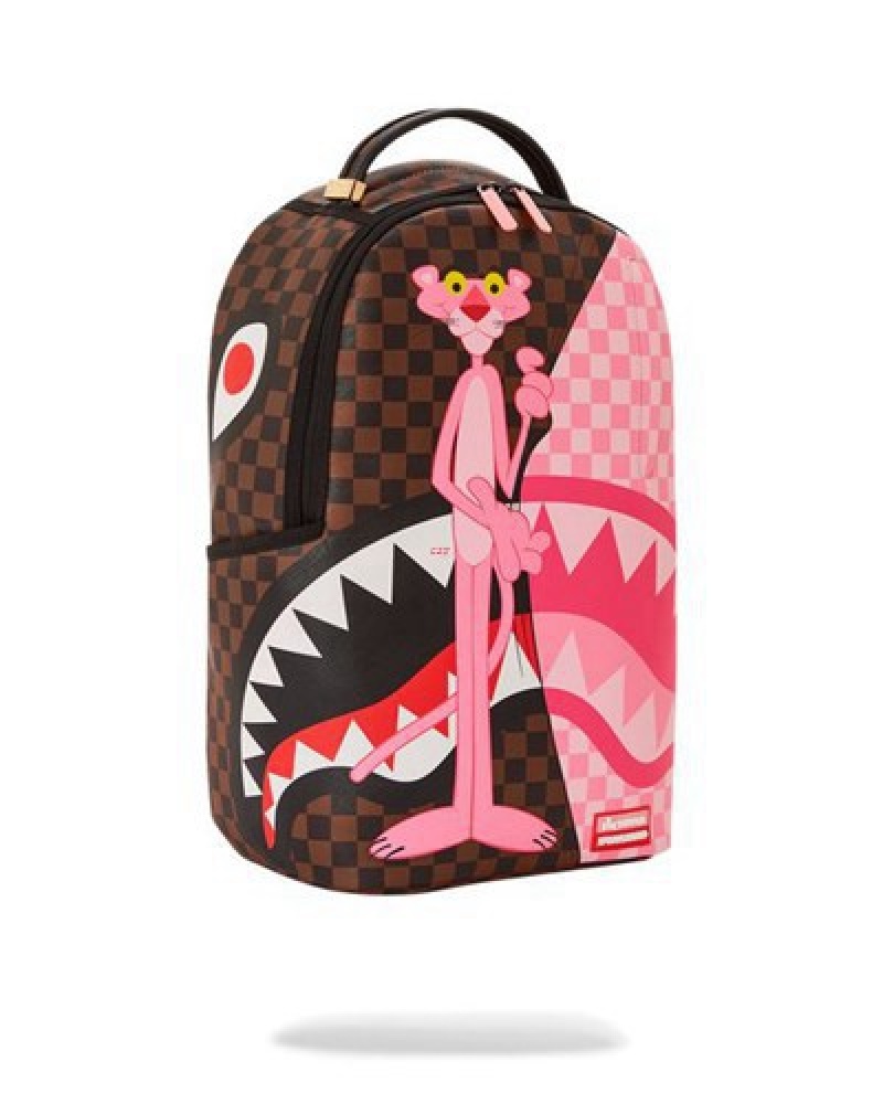 Brown Sprayground Pink Panther The Reveal (Dlxv) Backpacks | 31274-JHOP