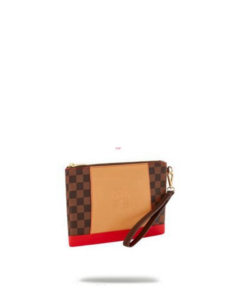 Brown Sprayground Raceway Henny Crossover Clutch Bag | 28716-ALWK