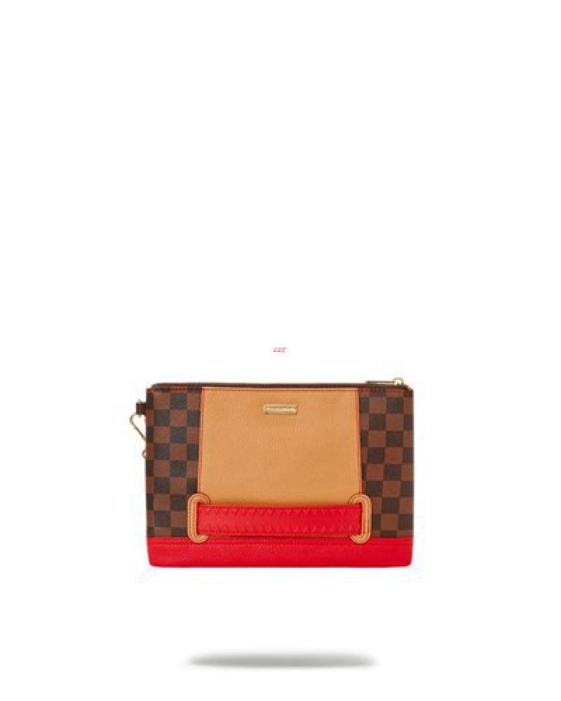 Brown Sprayground Raceway Henny Crossover Clutch Bag | 28716-ALWK