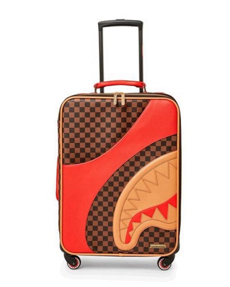 Brown Sprayground Raceway Henny Jetsetter Carry-on Luggage | 56974-HBKF