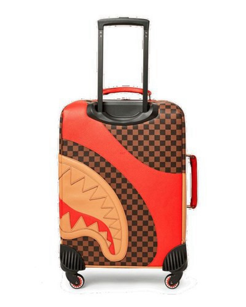 Brown Sprayground Raceway Henny Jetsetter Carry-on Luggage | 56974-HBKF