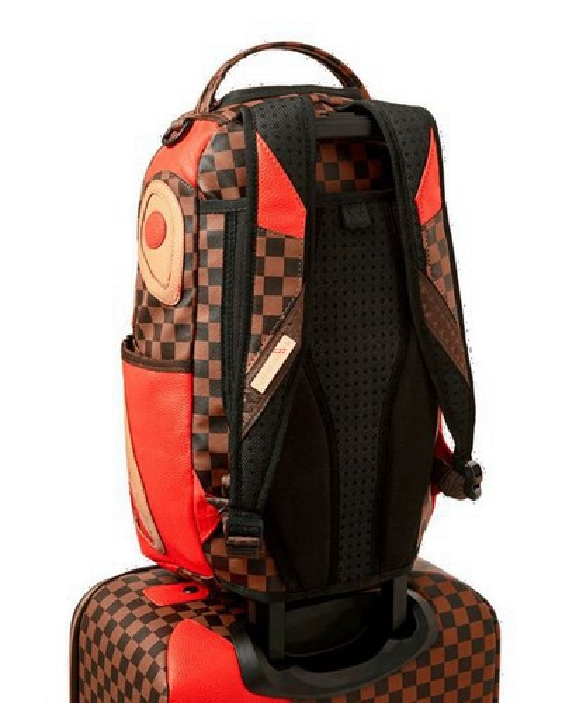 Brown Sprayground Raceway Henny Jetsetter Carry-on Luggage | 56974-HBKF