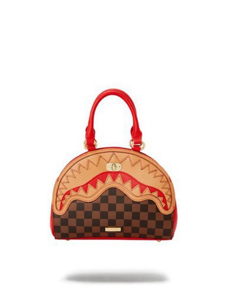 Brown Sprayground Raceway Henny Shark Handbag | 51248-CTMU