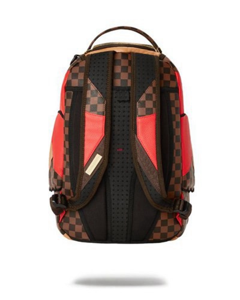 Brown Sprayground Raceway Henny Wing (Dlxv) Backpacks | 84165-GLYD