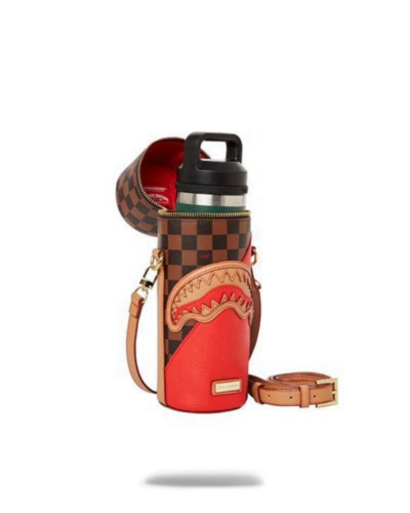 Brown Sprayground Raceway Tubular Water Bottle Bags | 87461-GEBV