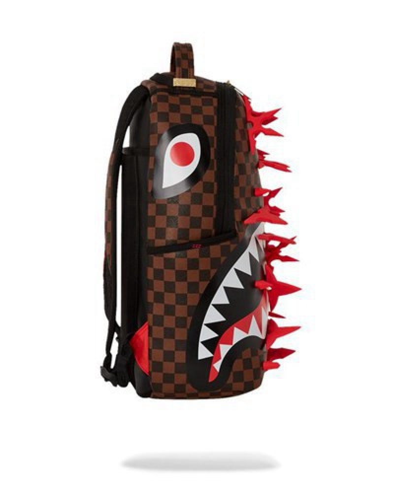 Brown Sprayground Real 3d Ninja Stars Smashed (Dlxv) Backpacks | 30817-DUBE