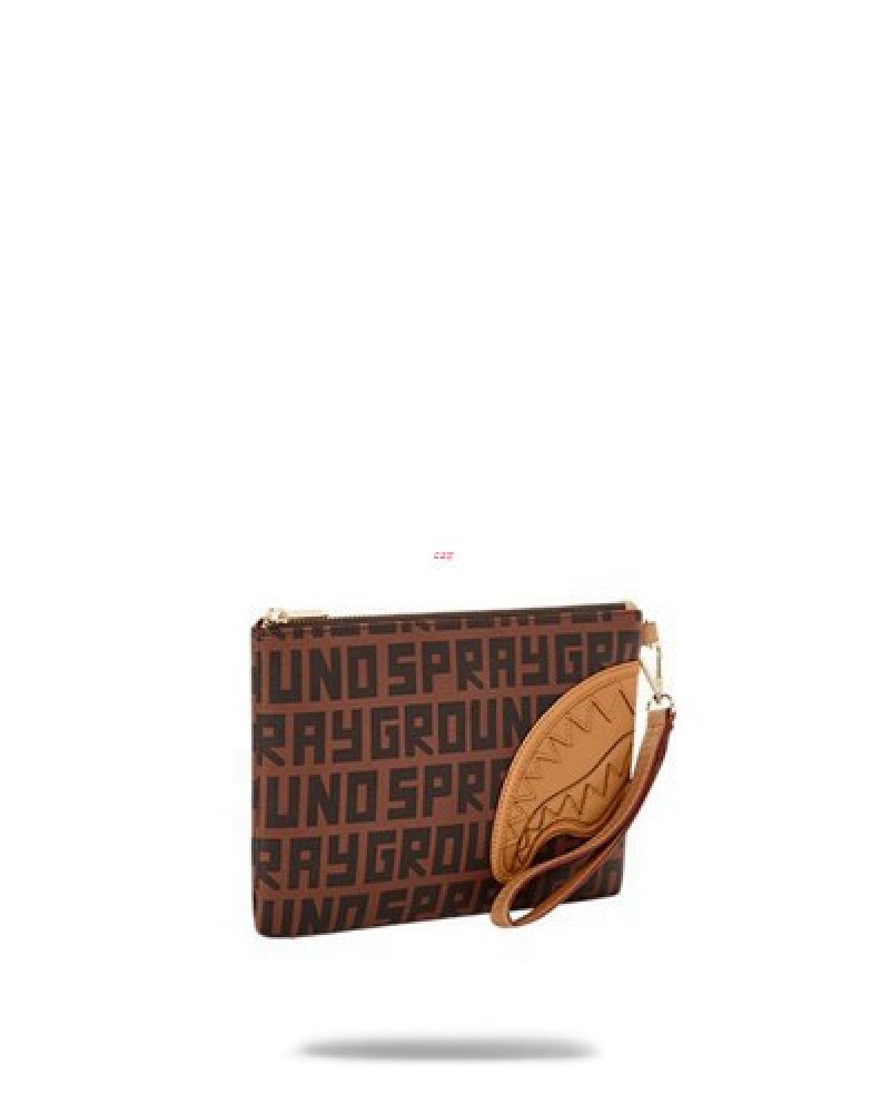 Brown Sprayground Sharkfinity Crossover Clutch Bag | 13956-NBAZ