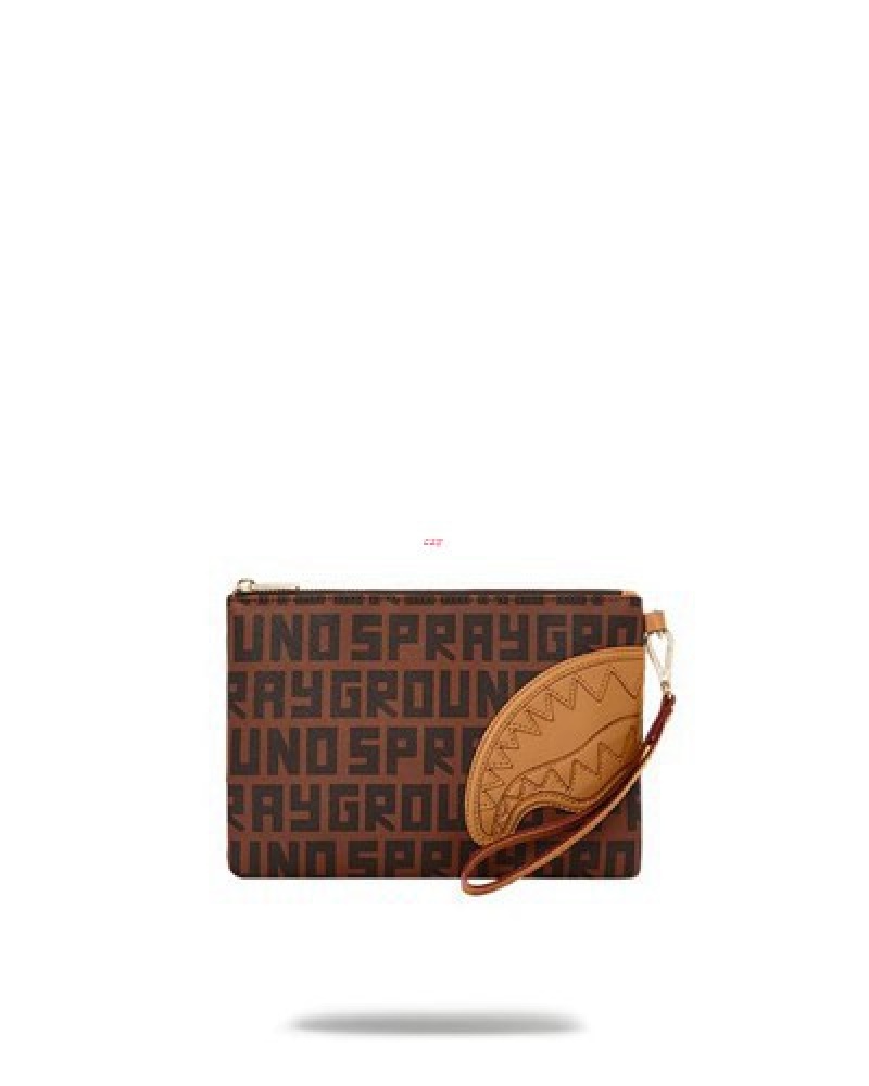 Brown Sprayground Sharkfinity Crossover Clutch Bag | 13956-NBAZ